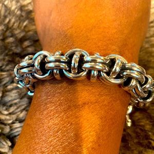 Chunky sterling silver toggle bracelet